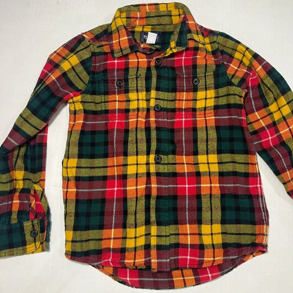 THE CHILDREN'S PLACE BOYS FLANNEL BUTTON SHIRT (198)